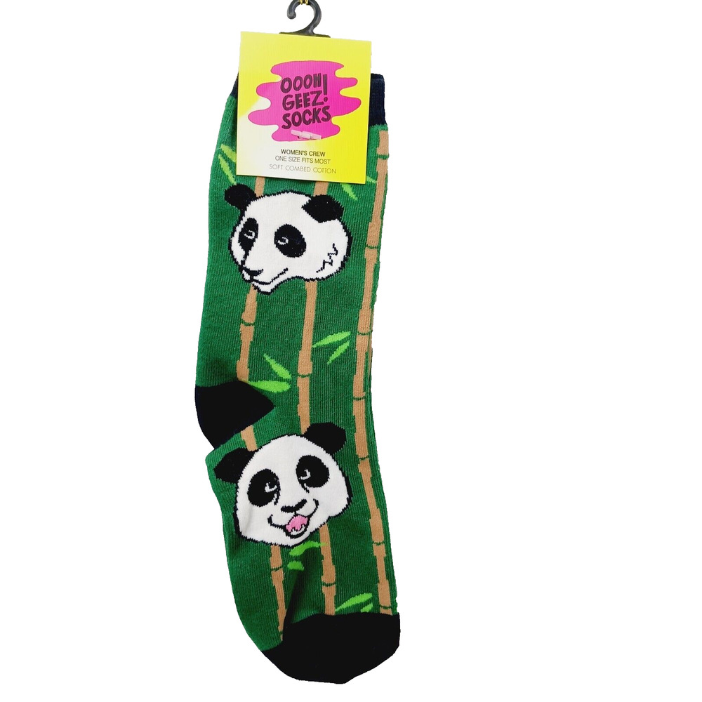 Women Boy Sock OOOH GEEZ! Panda Bear Bamboo China Mountains Cotton NWT NEW
